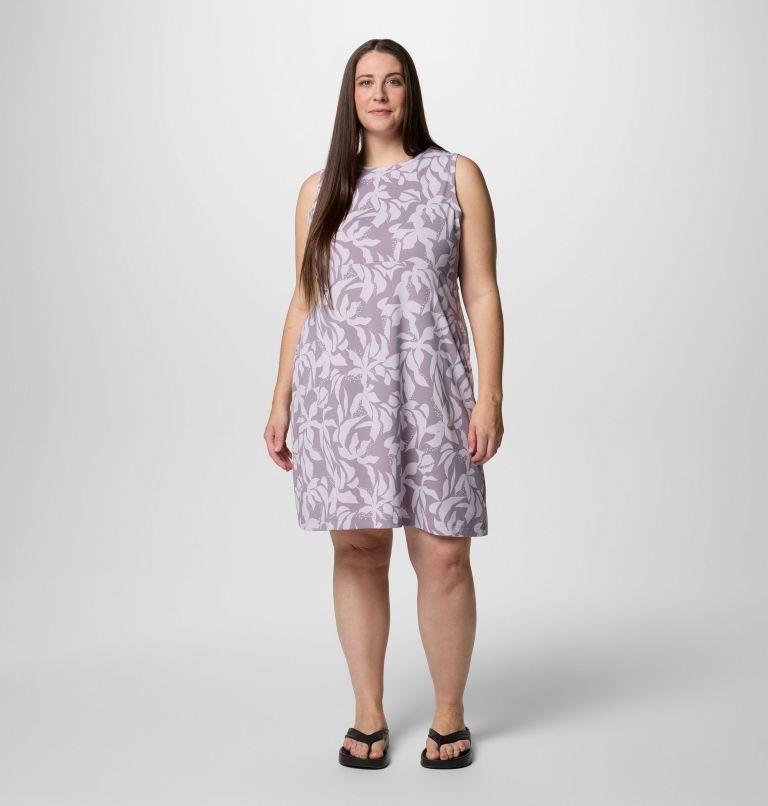 Women's PFG Freezer Tank Dress - Plus Size, Color: Shale Purple Broadleaf, image 1