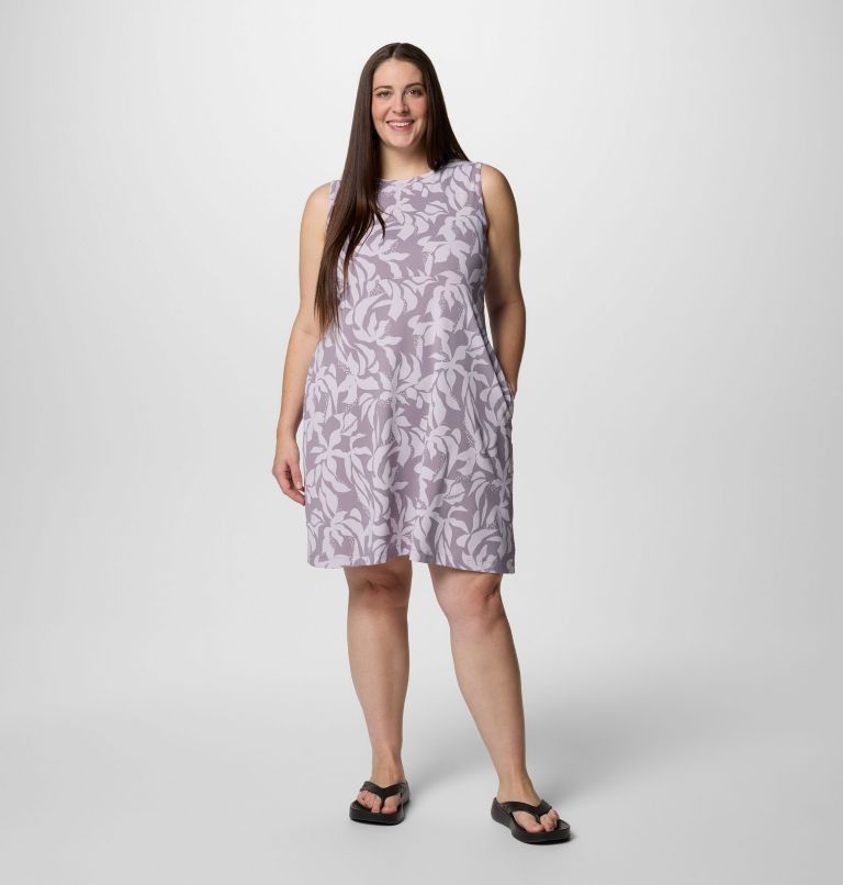 Women's PFG Freezer Tank Dress - Plus Size, Color: Shale Purple Broadleaf, image 6