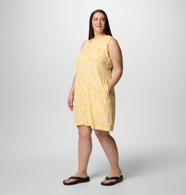 Women's PFG Freezer Tank Dress - Plus Size, Color: Cocoa Butter Broadleaf, image 7