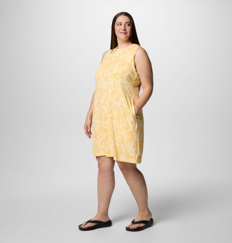 Women's PFG Freezer Tank Dress - Plus Size, Color: Cocoa Butter Broadleaf, image 3