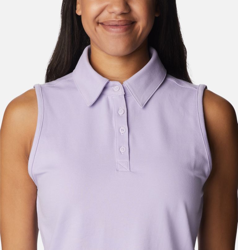 Women's PFG Sun Drifter Sleeveless Polo, Color: Soft Violet, image 4