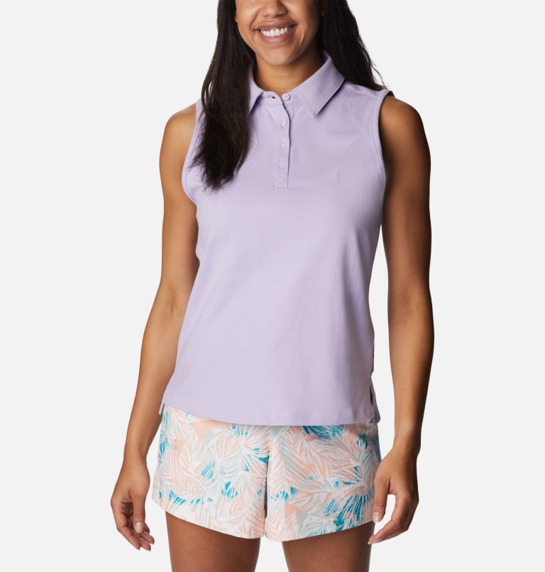 Thumbnail: Women's PFG Sun Drifter Sleeveless Polo, Color: Soft Violet, image 1