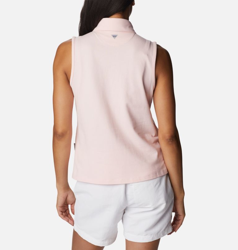 Women's PFG Sun Drifter Sleeveless Polo, Color: Satin Pink, image 2
