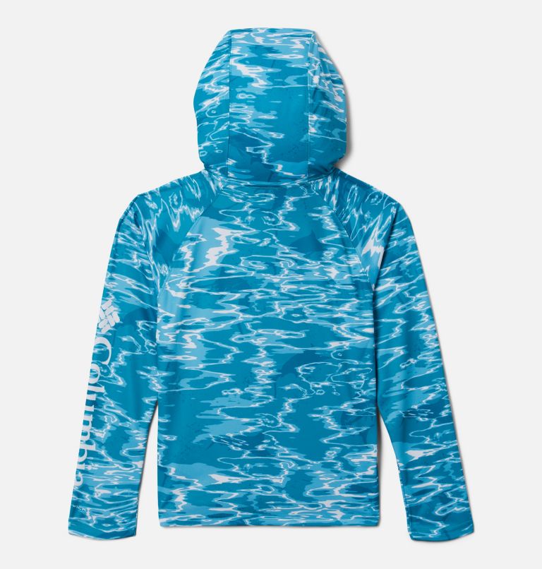 Boys' PFG Super Terminal Tackle Hoodie, Color: Ocean Teal Ripples, image 2