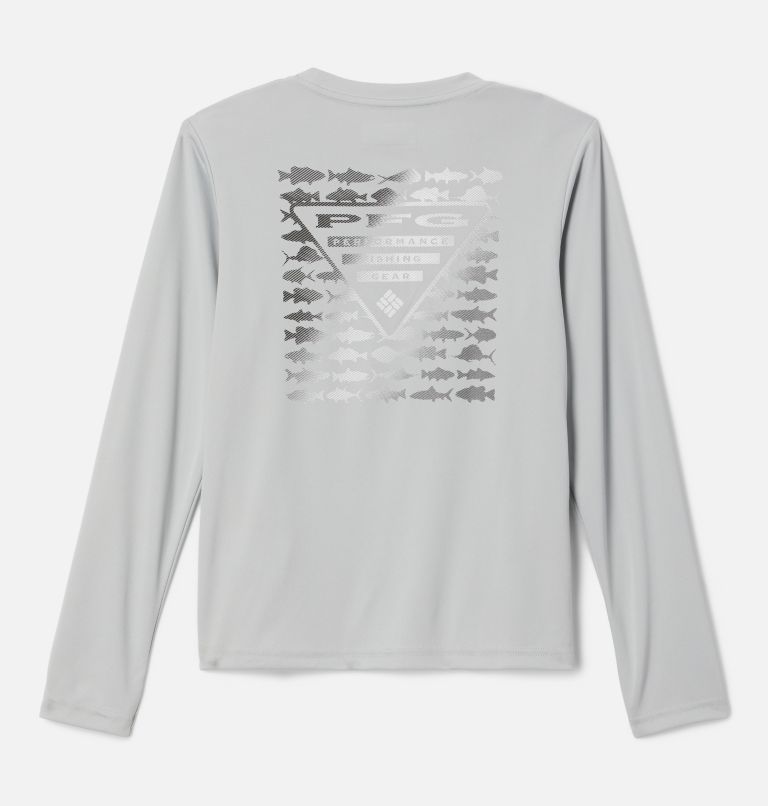 Thumbnail: Boys' PFG Terminal Tackle Elements Long Sleeve Shirt, Color: Cool Grey, PFG Elements, image 2