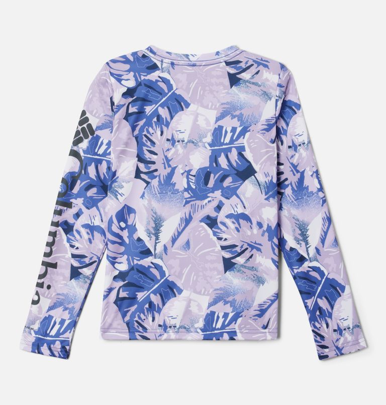 Thumbnail: Girls' PFG Super Tidal Long Sleeve Shirt, Color: Violet Sea Philo Palms, image 2