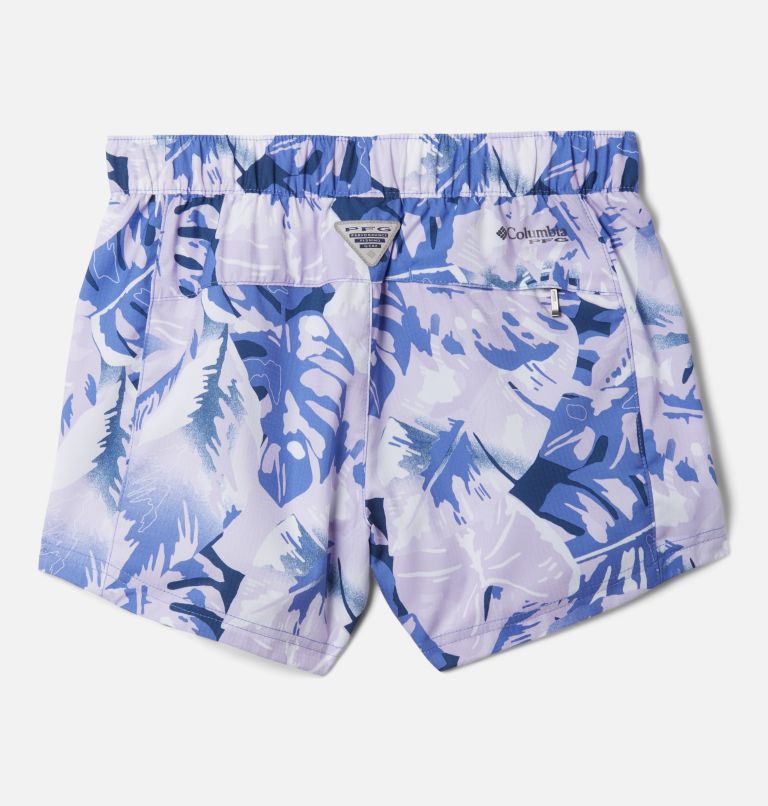 Girls' PFG Super Tamiami Pull-On Shorts, Color: Violet Sea Philo Palms, image 2