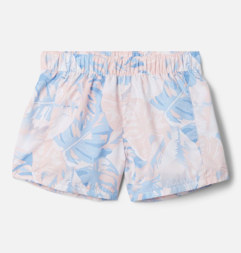 Girls' PFG Super Tamiami Pull-On Shorts, Color: Satin Pink Philo Palms, image 1