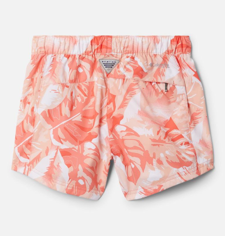 Girls' PFG Super Tamiami Pull-On Shorts, Color: Corange Philo Palms, image 2