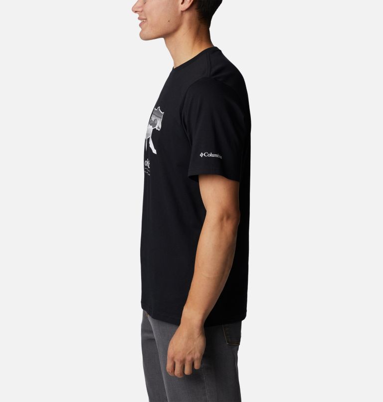 Men's Rockaway River Outdoor Short Sleeve Shirt, Color: Black, Scenic Stroll Graphic, image 3