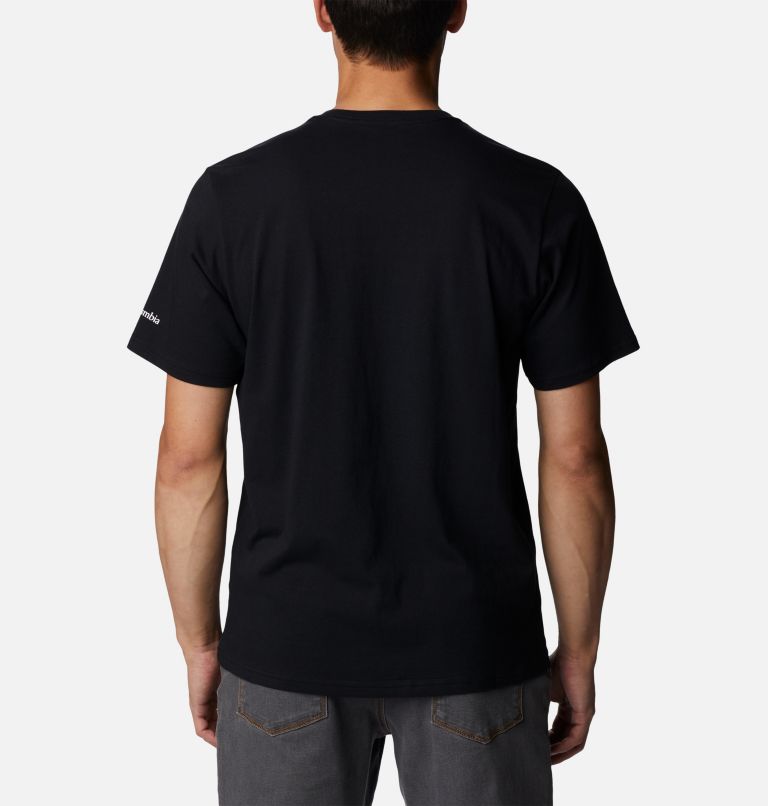 Men's Rockaway River Outdoor Short Sleeve Shirt, Color: Black, Scenic Stroll Graphic, image 2