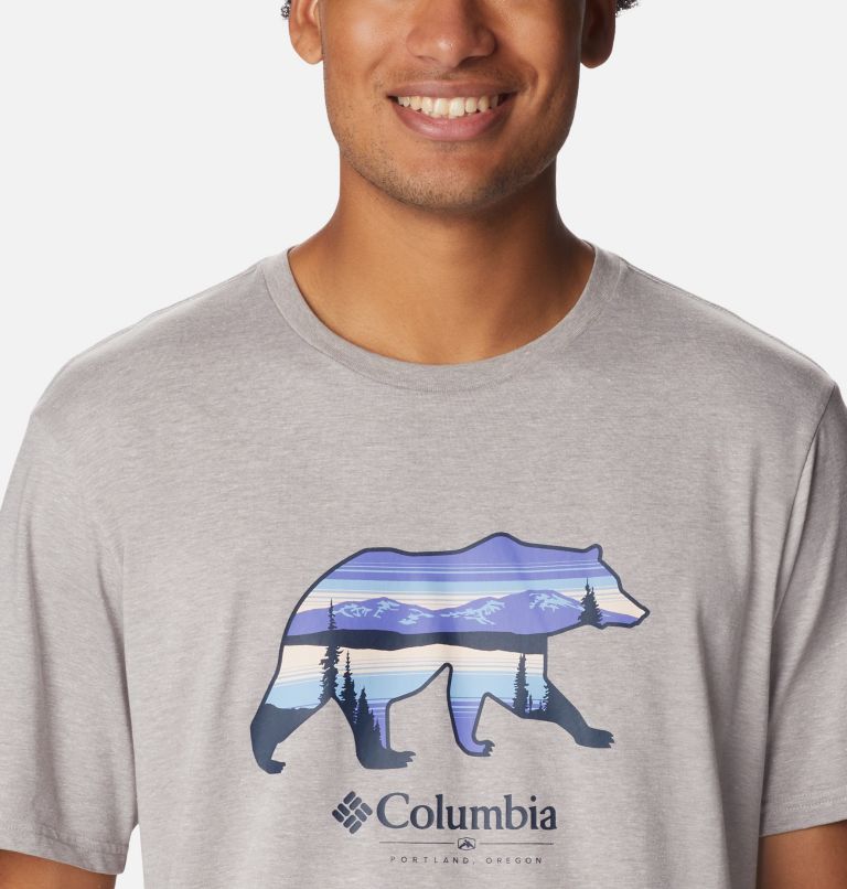 Thumbnail: Men's Rockaway River Outdoor Short Sleeve Shirt, Color: Columbia Grey Hthr, Scenic Stroll Grx, image 4