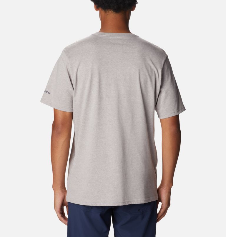 Men's Rockaway River Outdoor Short Sleeve Shirt, Color: Columbia Grey Hthr, Scenic Stroll Grx, image 2