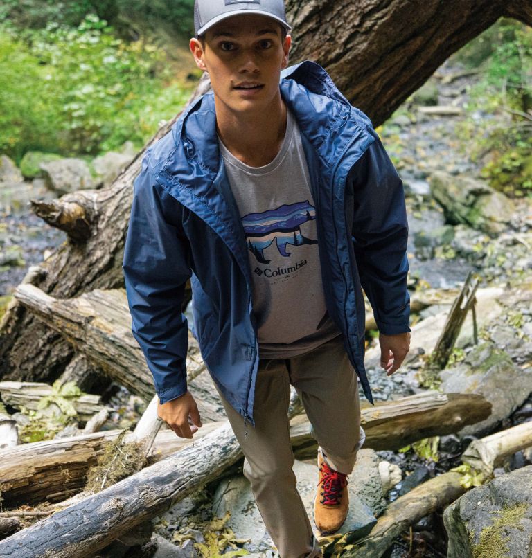 Thumbnail: Men's Rockaway River Outdoor Short Sleeve Shirt, Color: Columbia Grey Hthr, Scenic Stroll Grx, image 6