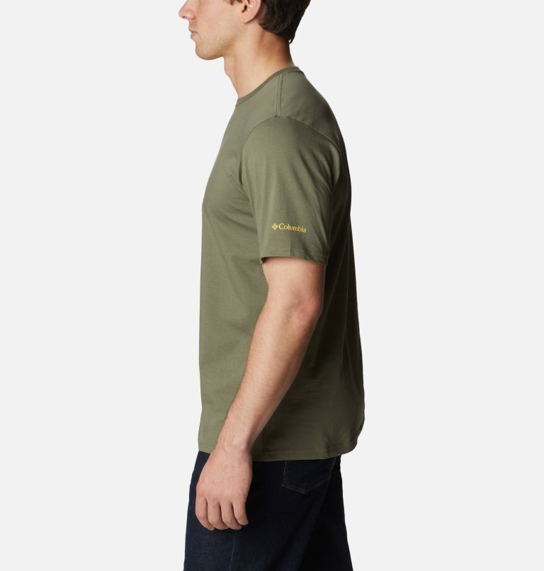 Men's Rockaway River Outdoor T-Shirt, Color: Stone Green, Snoozin Graphic, image 3