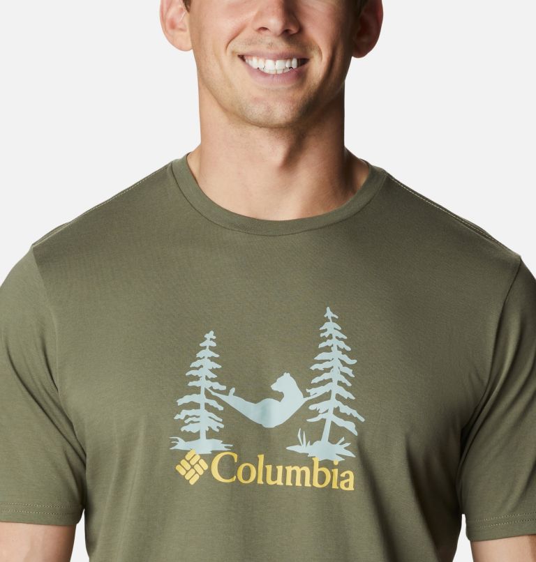Men's Rockaway River Outdoor T-Shirt, Color: Stone Green, Snoozin Graphic, image 4