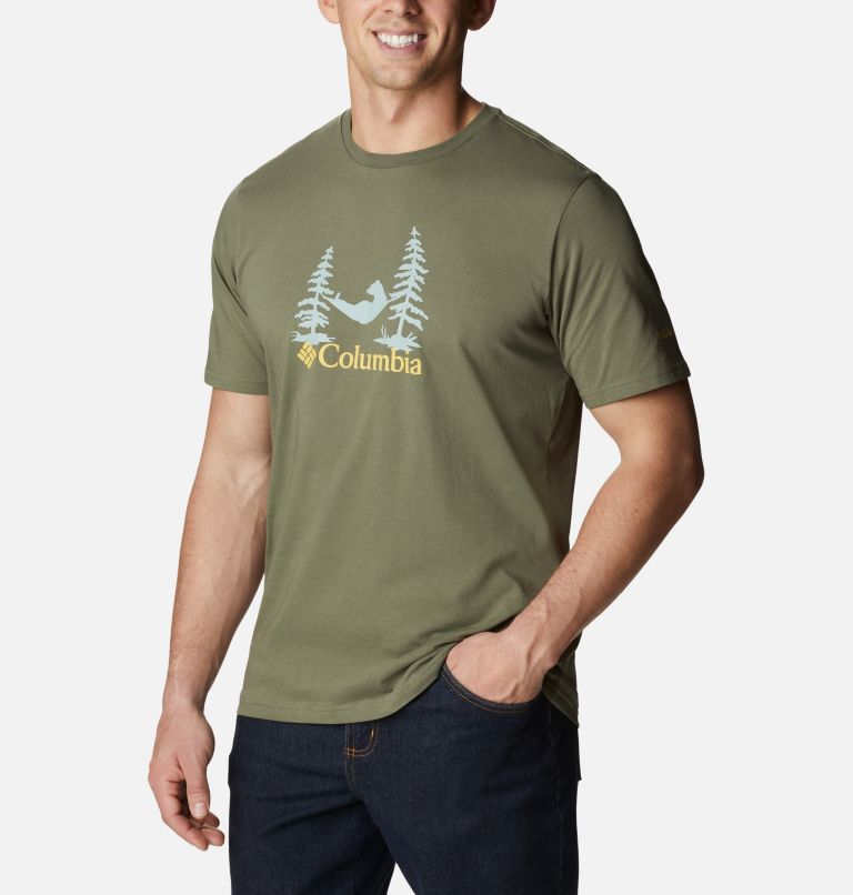 Men's Rockaway River Outdoor T-Shirt, Color: Stone Green, Snoozin Graphic, image 5