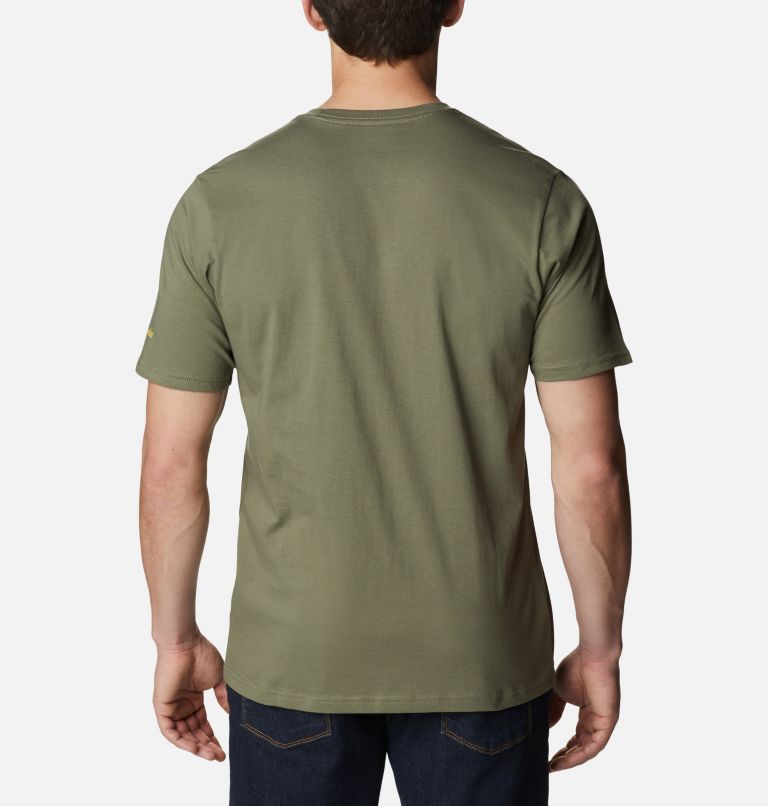 Men's Rockaway River Outdoor T-Shirt, Color: Stone Green, Snoozin Graphic, image 2
