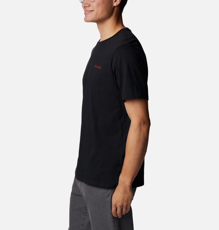 Men's Rockaway River Country T-Shirt, Color: Black, CAN Timberline Flag Graphic, image 3