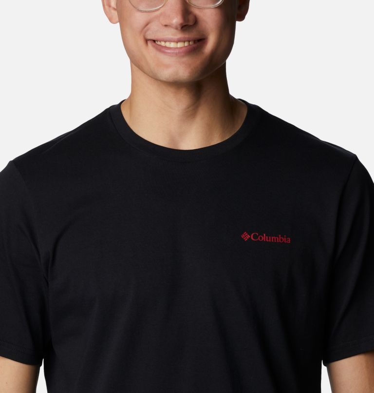 Men's Rockaway River Country T-Shirt, Color: Black, CAN Timberline Flag Graphic, image 4