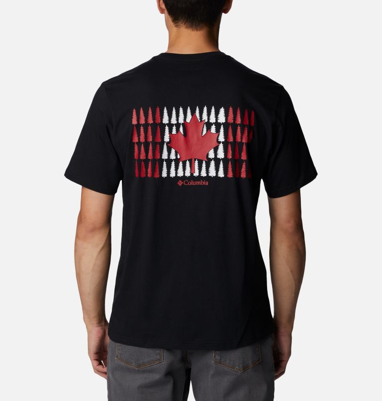 Men's Rockaway River Country T-Shirt, Color: Black, CAN Timberline Flag Graphic, image 2