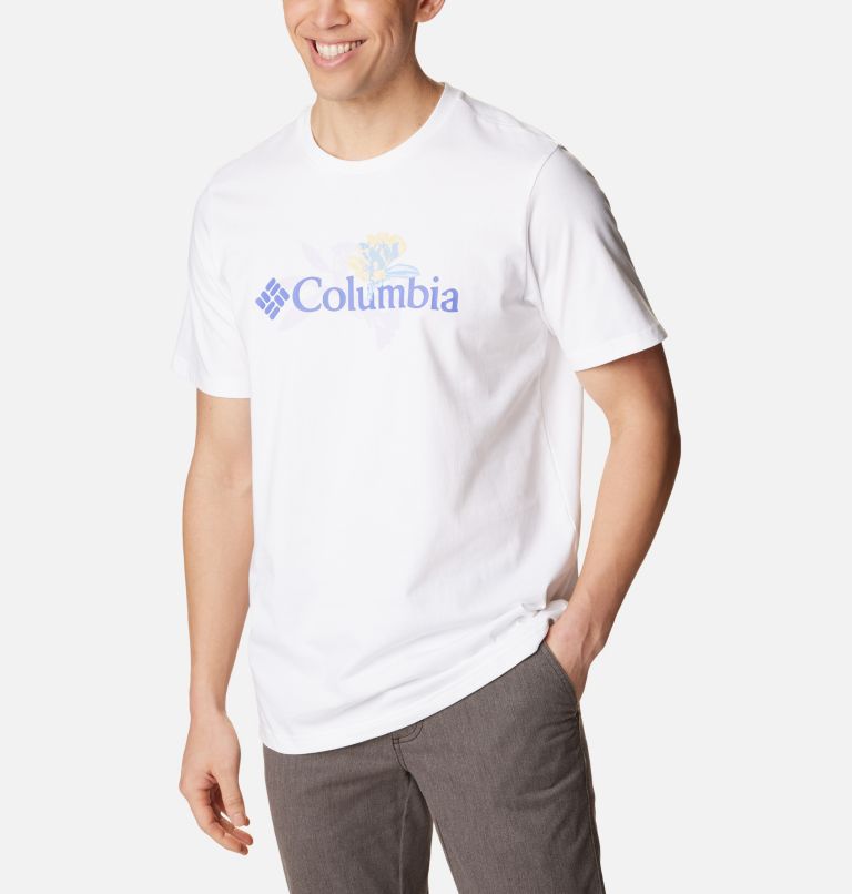 Men's Explorers Canyon Logo T-Shirt, Color: White, Jubilant Flower Graphic, image 5