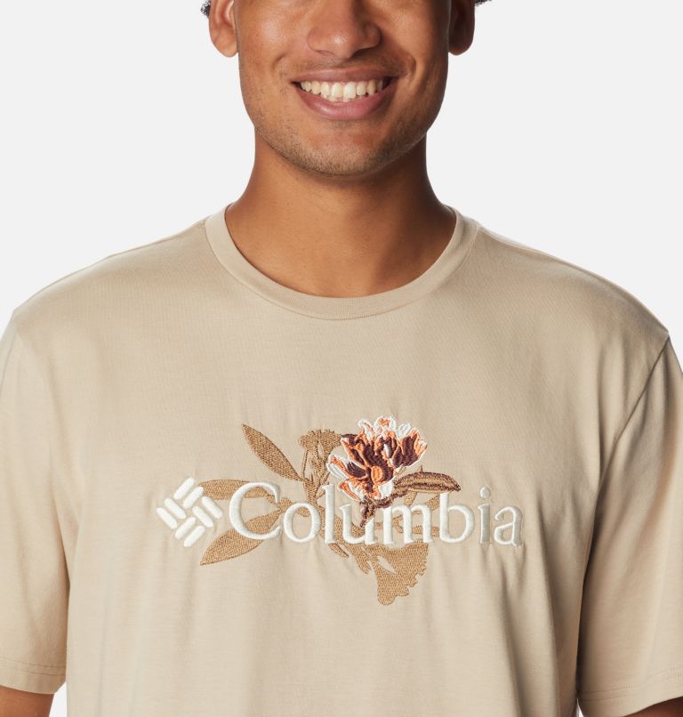 Men's Explorers Canyon Logo T-Shirt, Color: Ancient Fossil, Jubilant Flower Graphic, image 4