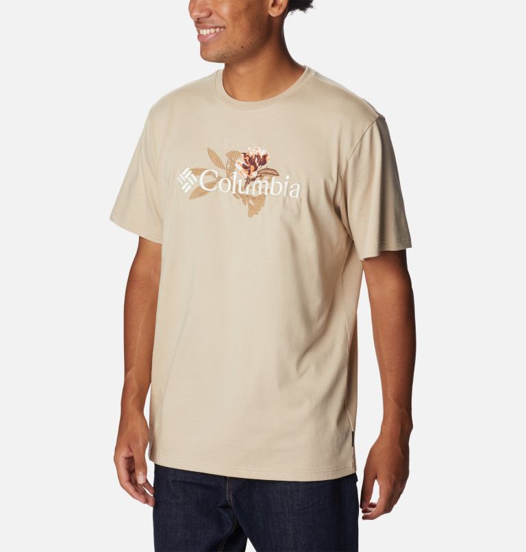 Men's Explorers Canyon Logo T-Shirt, Color: Ancient Fossil, Jubilant Flower Graphic, image 5