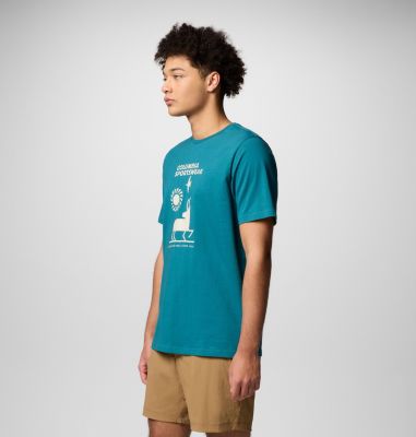 Men's Explorers Canyon T-Shirt, Color: River Blue, Naturally Outdoor, image 7