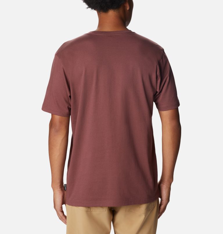 Thumbnail: Men's Explorers Canyon T-Shirt, Color: Light Raisin, Hazy Lakeside Graphic, image 2