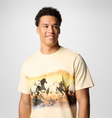 Men's Explorers Canyon T-Shirt, Color: Lemon Wash, Wildly Free, image 4