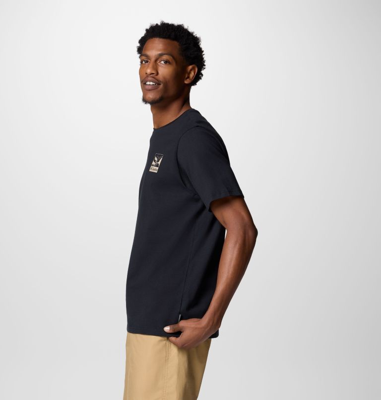 Camiseta con estampado en la espalda Explorers Canyon para hombre, Color: Black, Trailscape, image 3