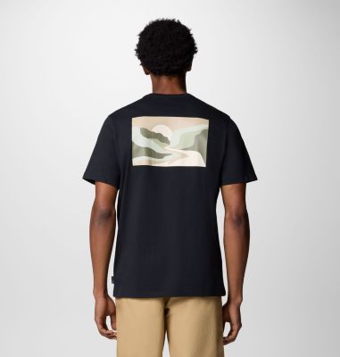 Camiseta con estampado en la espalda Explorers Canyon para hombre, Color: Black, Trailscape, image 1