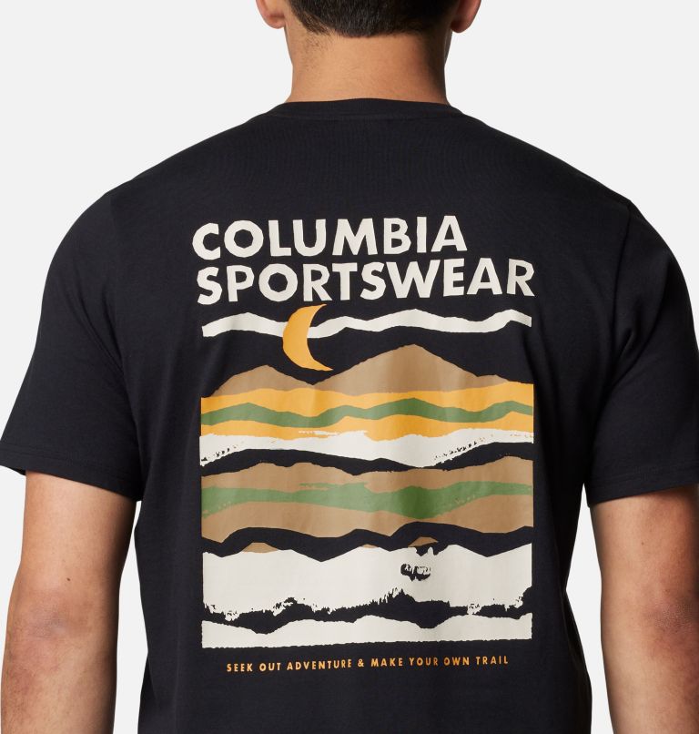 Men's Explorers Canyon Back Graphic T-Shirt, Color: Black, Torn Moonscape, image 5