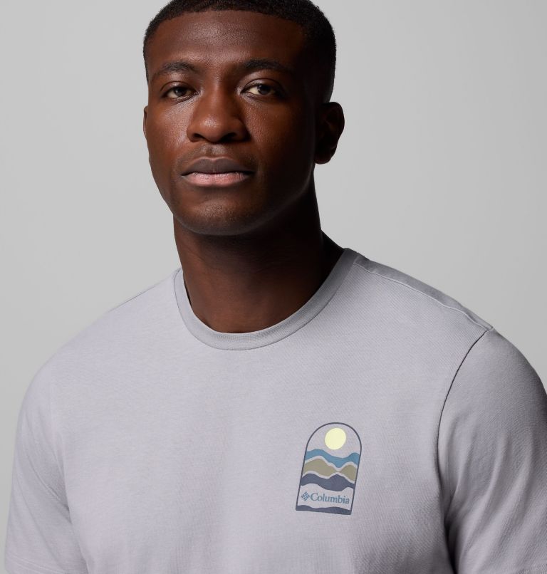 Explorers Canyon Back SS Tee, Color: Columbia Grey, Get Hiked, image 5