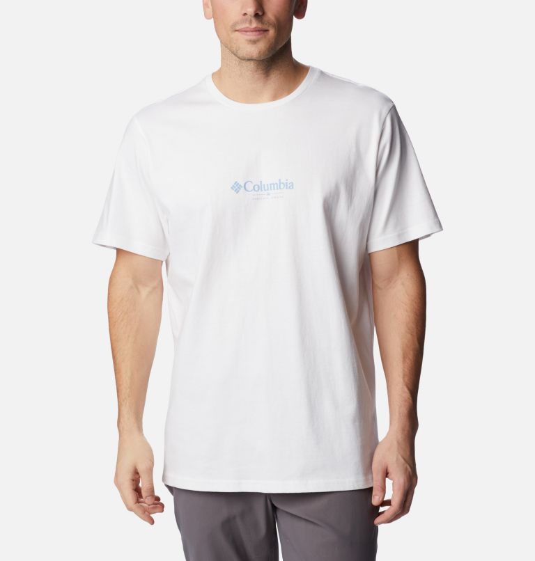 Thumbnail: Men's Explorers Canyon Back  Graphic T-Shirt, Color: White, Rhodies PDX Graphic, image 1