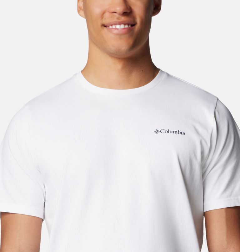 Camiseta con estampado en la espalda Explorers Canyon para hombre, Color: White, Torn Moonscape, image 4
