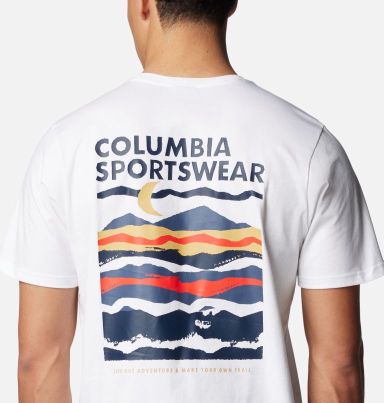 Camiseta con estampado en la espalda Explorers Canyon para hombre, Color: White, Torn Moonscape, image 5