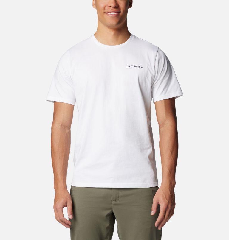 Camiseta con estampado en la espalda Explorers Canyon para hombre, Color: White, Torn Moonscape, image 2