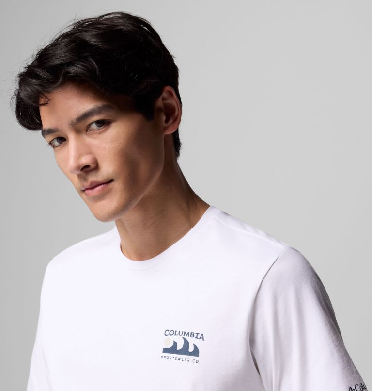 Men's Explorers Canyon Back T-Shirt, Color: White, Peaks and Waves, image 5