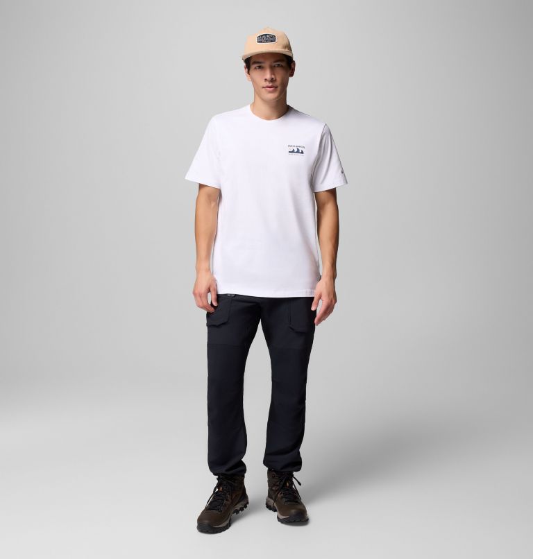 Men's Explorers Canyon Back T-Shirt, Color: White, Peaks and Waves, image 2