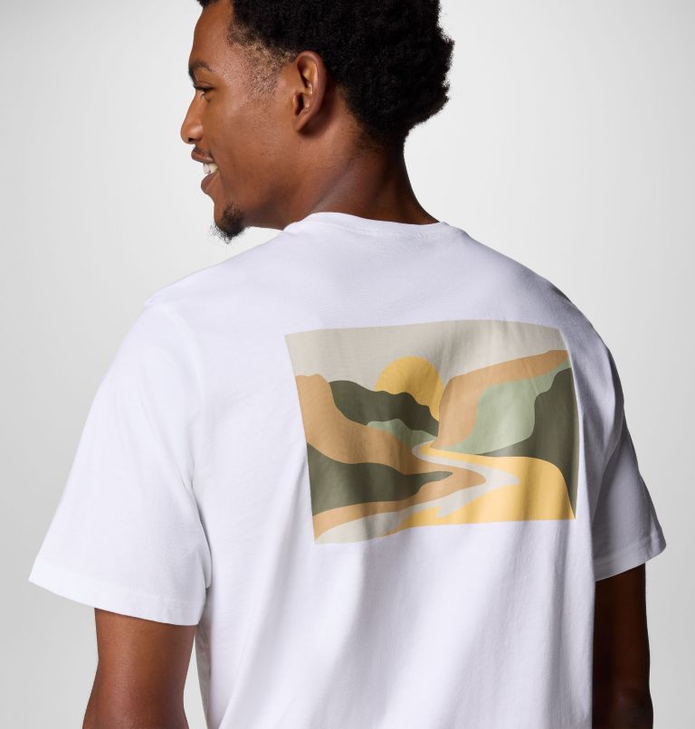 T-shirt Avec Graphisme au Dos Explorers Canyon II Homme, Color: White, Trailscape, image 5