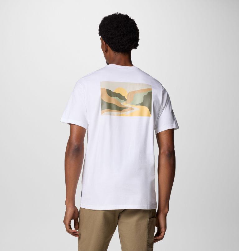T-shirt Avec Graphisme au Dos Explorers Canyon II Homme, Color: White, Trailscape, image 1