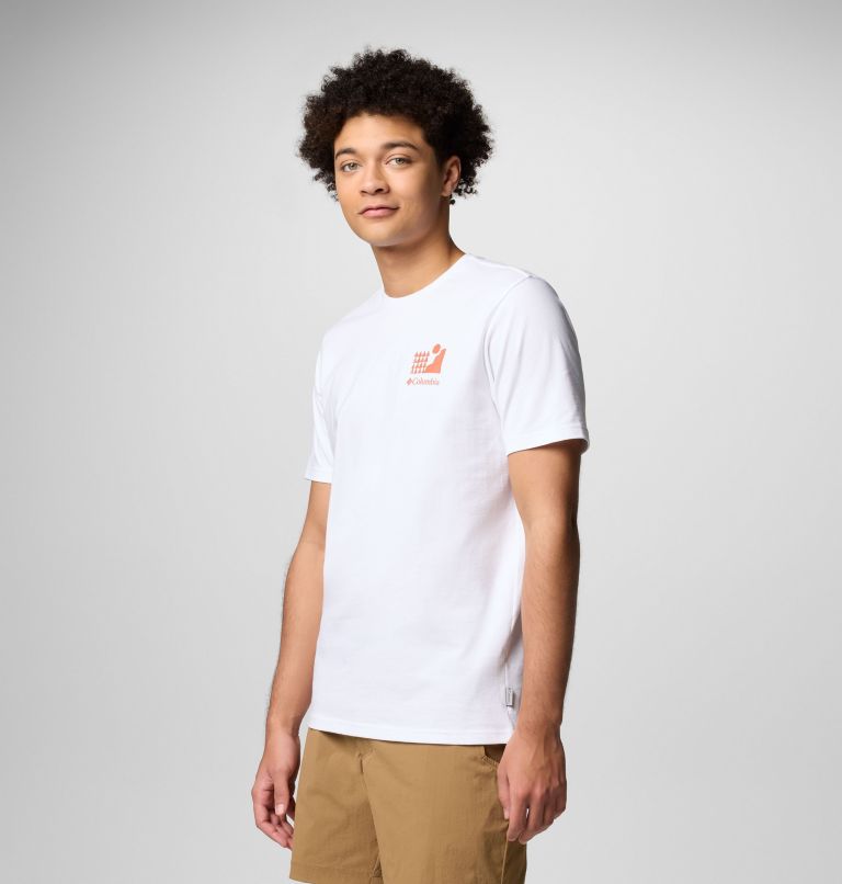 Camiseta con estampado en la espalda Explorers Canyon para hombre, Color: White, Explore Outdoors, image 3