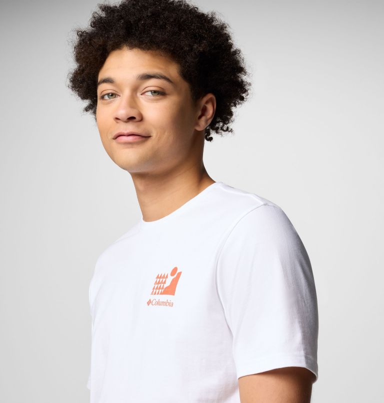 Camiseta con estampado en la espalda Explorers Canyon para hombre, Color: White, Explore Outdoors, image 4