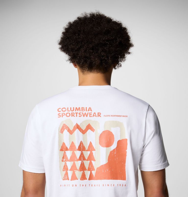 Camiseta con estampado en la espalda Explorers Canyon para hombre, Color: White, Explore Outdoors, image 5