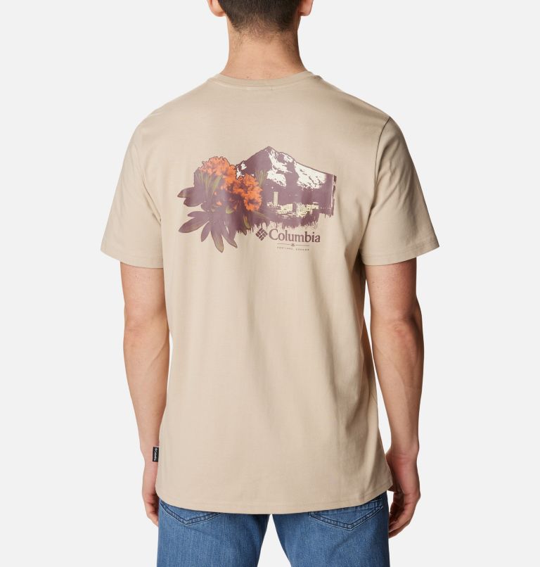 Men's Explorers Canyon Back Graphic T-Shirt, Color: Ancient Fossil, Rhodies PDX Graphic, image 2