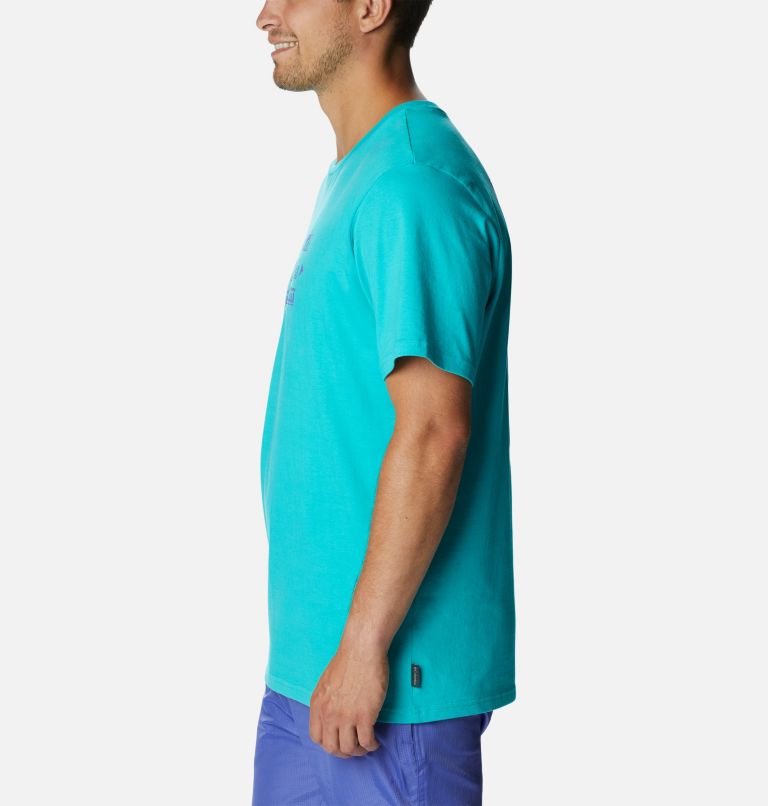 Men's Explorers Canyon Back  Graphic T-Shirt, Color: Bright Aqua, Bordered Beauty Graphic, image 3
