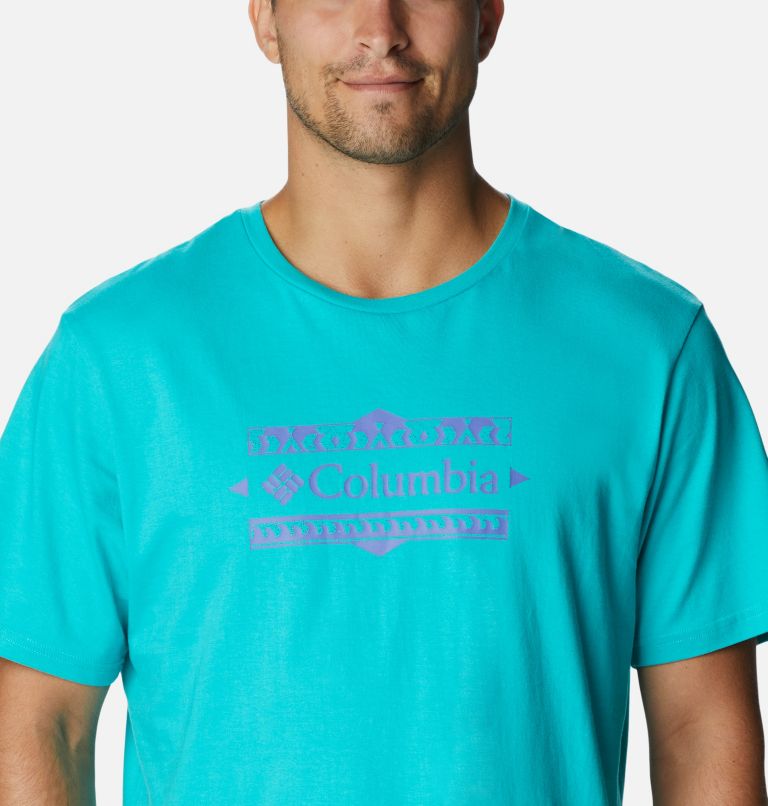 T-shirt Avec Graphisme au Dos Explorers Canyon II Homme, Color: Bright Aqua, Bordered Beauty Graphic, image 4