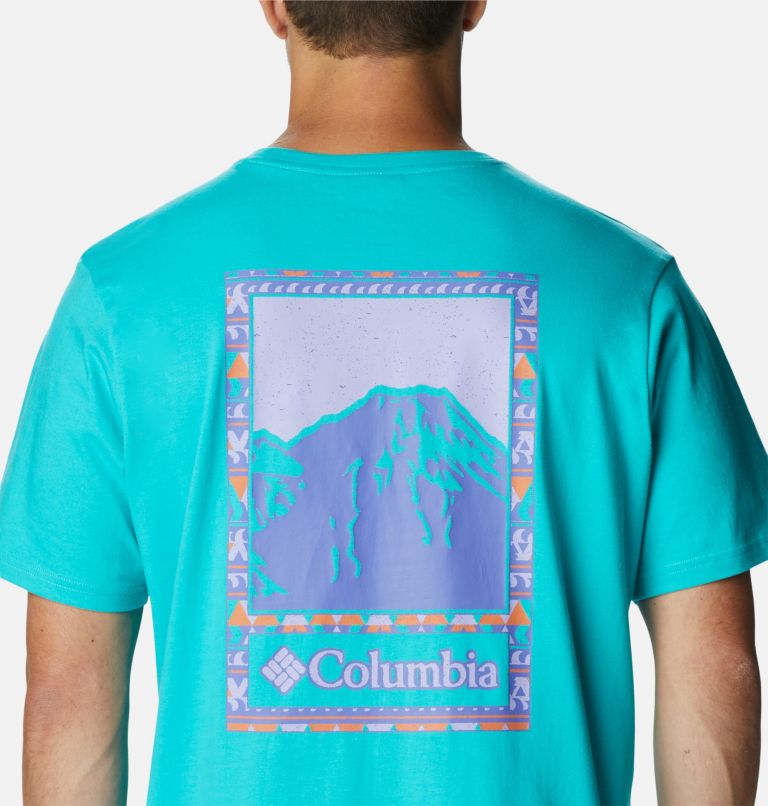 Thumbnail: T-shirt Avec Graphisme au Dos Explorers Canyon II Homme, Color: Bright Aqua, Bordered Beauty Graphic, image 5